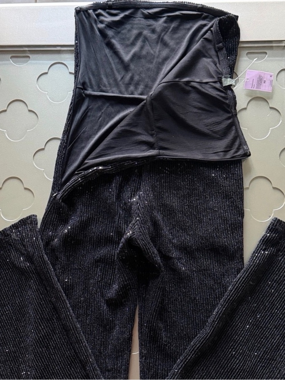 🆕 WILD FABLE Black Sequin Jumpsuit NWT Size XS Strapless - Picture 9 of 16